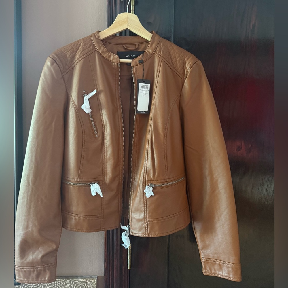 Vero Moda Tan Leather Jacket